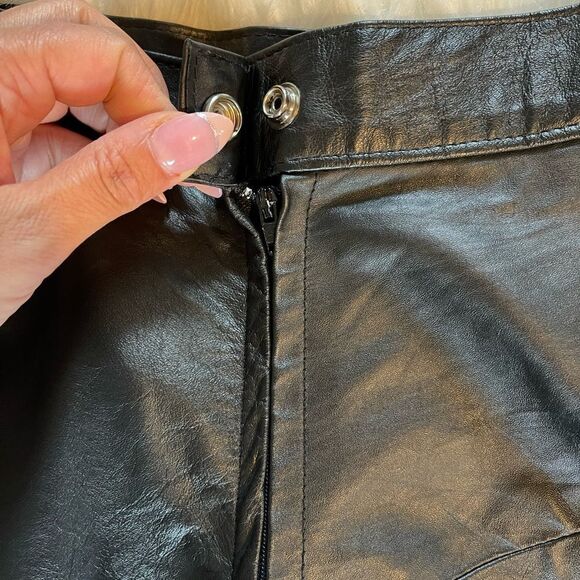 VTG U.S. Leather Mini Skirt || SZ 11-12 - Picture 7 of 9